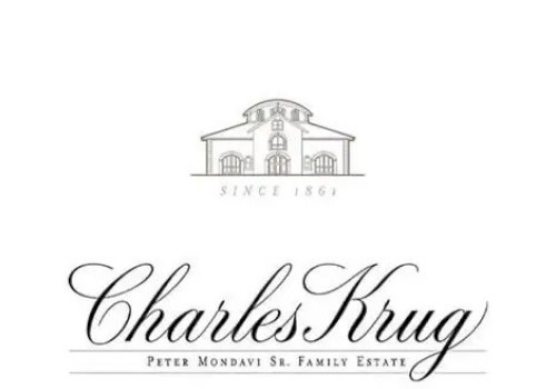 Charles Krug winery logo with a building sketch and 