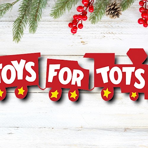 The image shows a Christmas-themed decoration with the phrase 